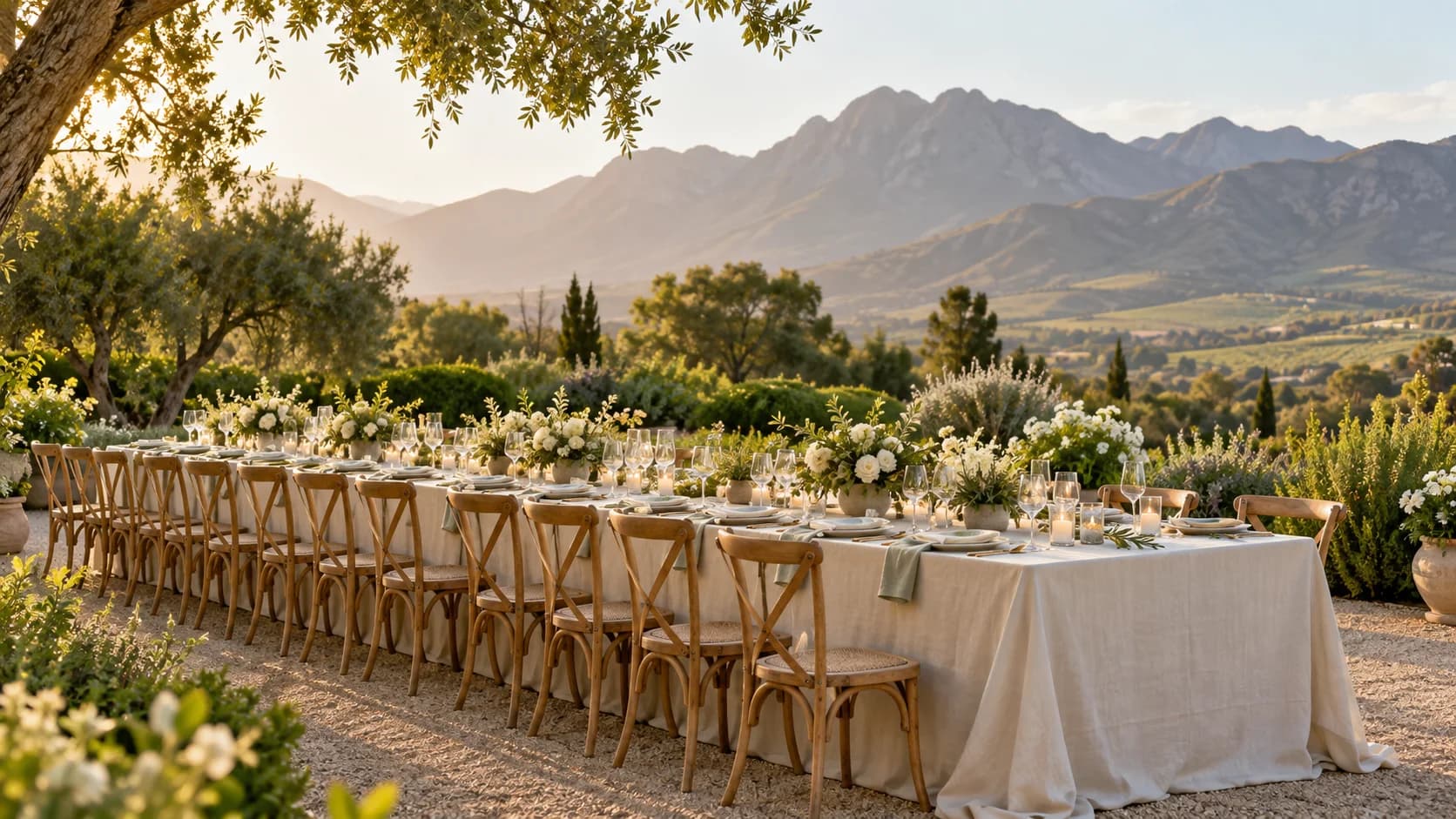 AI generated garden reception inspiration for small wedding venues in Cape Town